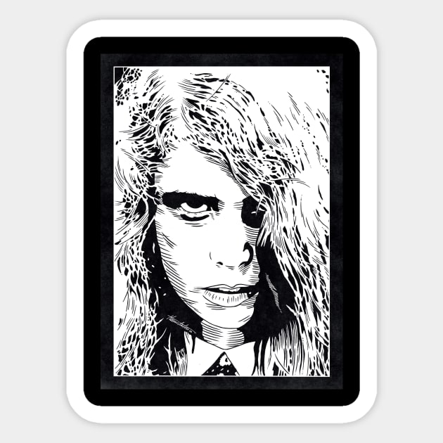 LIVING DEAD GIRL - Night of the Living Dead (Black and White) Sticker by Famous Weirdos